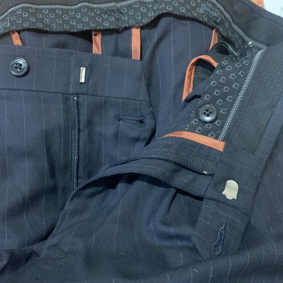 Hagger Mens Pin Strip Black Suit Pants. Size 36x30 Used - Picture 6 of 7